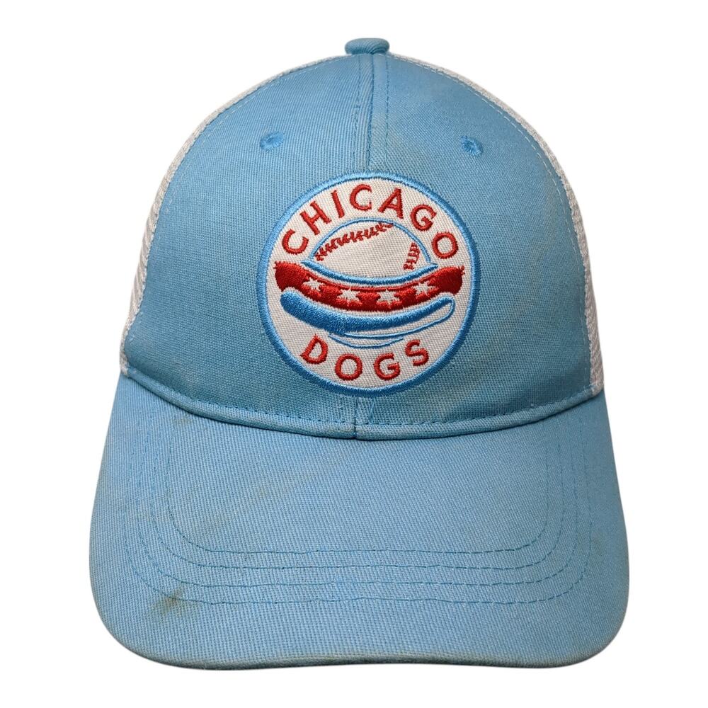 Chicago Dogs Snapback Trucker Hat Blue OS Adjustable Embroidered BWM Global